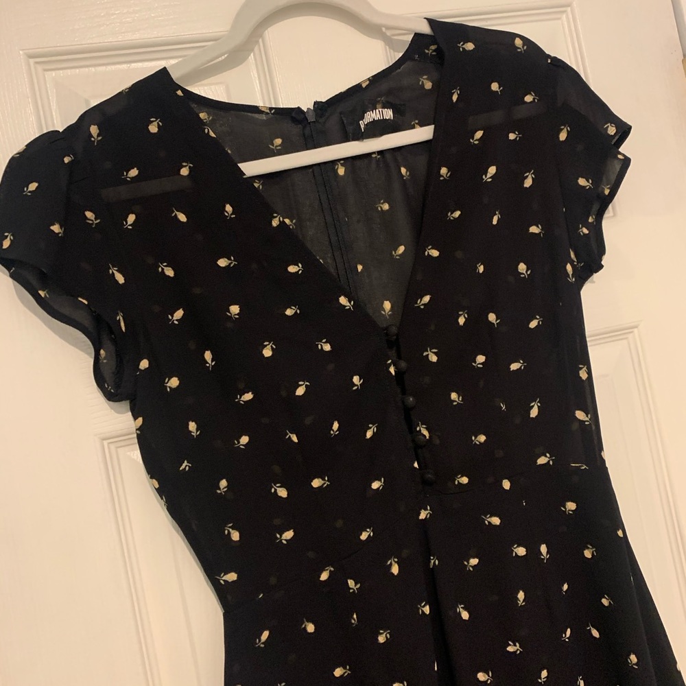 Reformation Black Knee-Length Dress